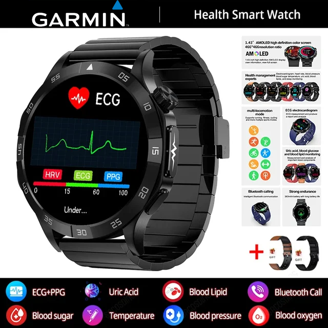 Garmin AI zdravotnícke diagnostické inteligentné hodinky ⌚️ Nová verzia 2025! Podporujú inteligentné meranie EKG + PPG, presne sledujú hladinu cukru, tukov a kyseliny močovej – vaše zdravie v jedných hodinkách 🏃‍♂️