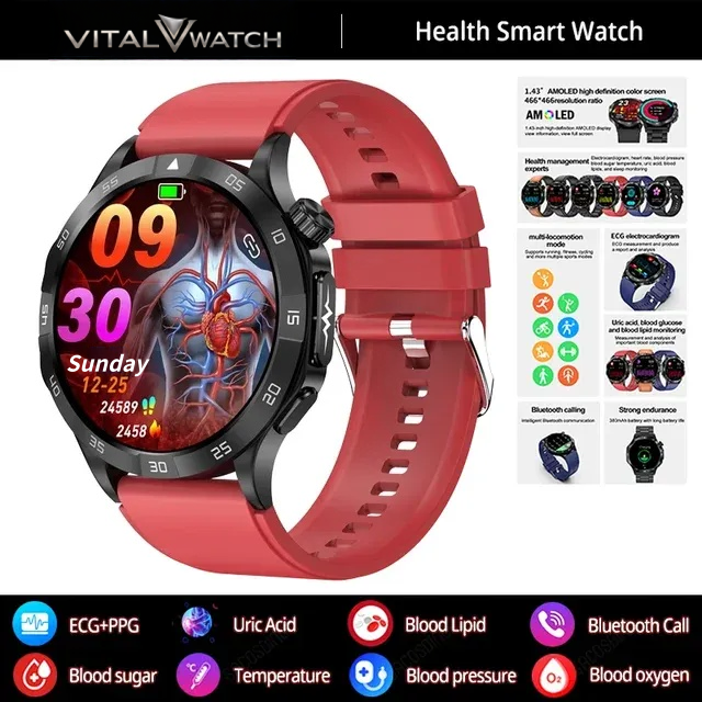 VITAL WATCH inteligentné hodinky 2026 ⌚️ Prehľad o vašom zdraví každý deň – jednoducho a spoľahlivo 🏃‍♂️  Sledujte srdcovú frekvenciu ❤️, spánok 🌙 a dennú aktivitu v reálnom čase. Elegantný dizajn, dlhá výdrž batérie a Bluetooth hovory – všetko, čo potr