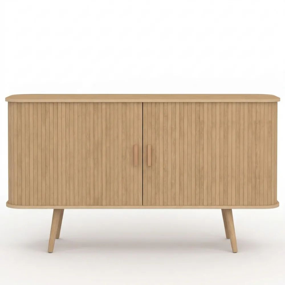 Sideboard 140 cm mit Lamellen-Effekt und 2 Schiebetüren