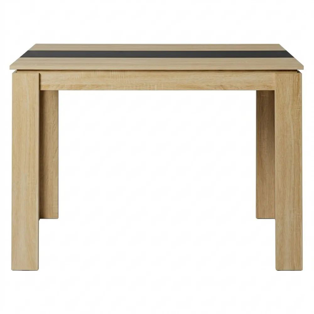 Moderner Holzesstisch für 4 Personen, 110x70x75cm, Eiche und Schwarz