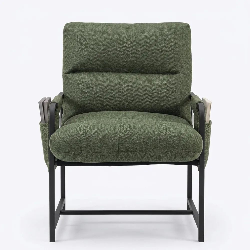 Moderner Loungesessel mit Armlehnen, belastbar bis 136 kg, Grün