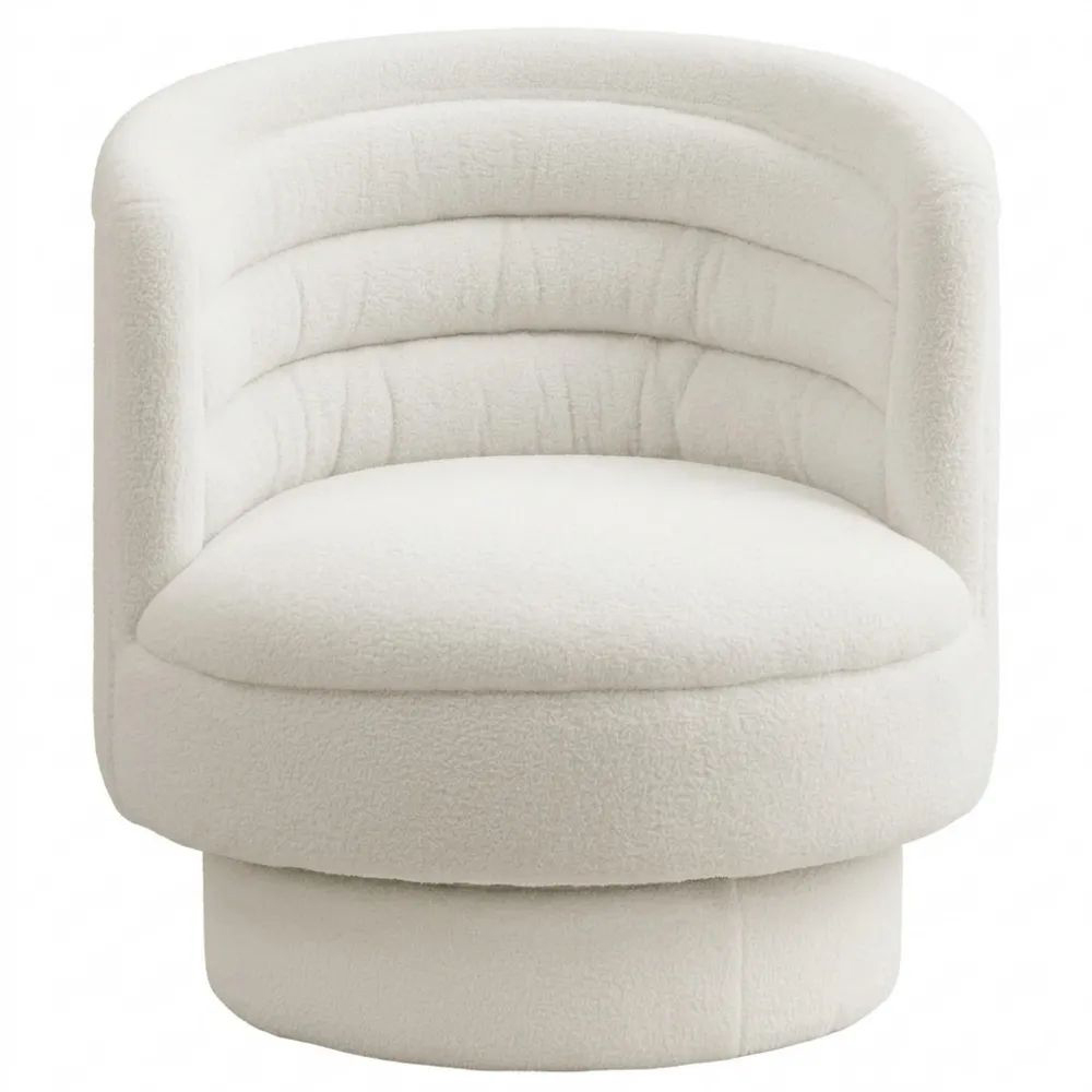 Drehbarer Relaxsessel mit Armlehnen in Cremeweiß