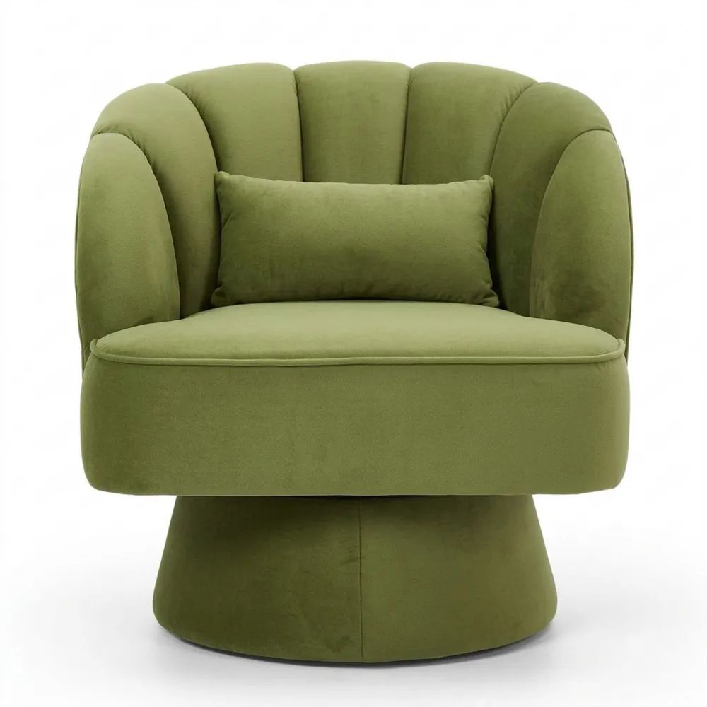 Stylischer Drehsessel mit 360-Grad-Funktion und Samtbezogenem Komfort
