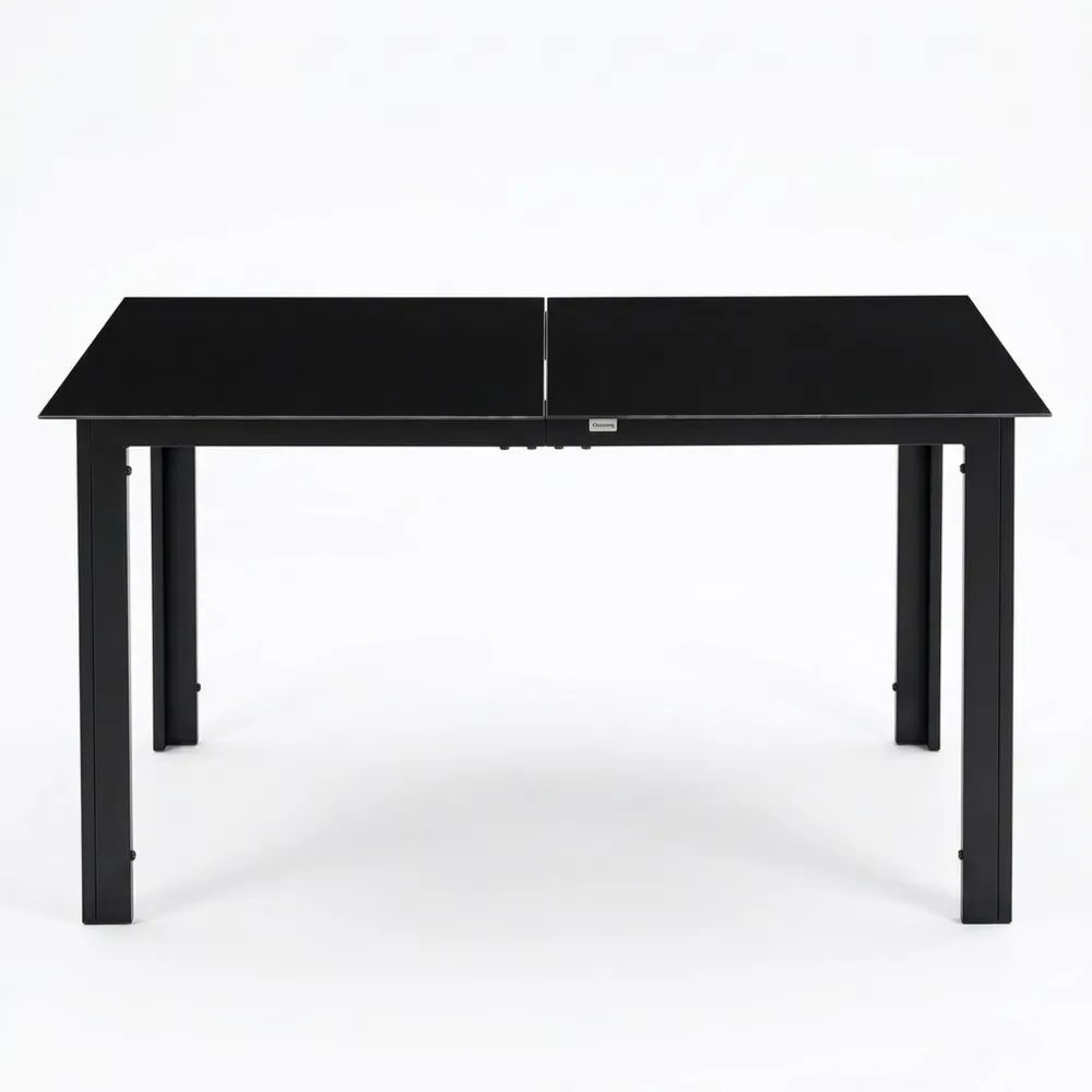 Robuster Aluminium Gartentisch mit Glasplatte