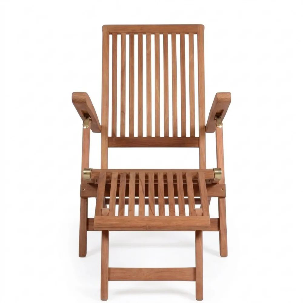 Klappbarer Teakholz-Liegestuhl für Garten und Balkon