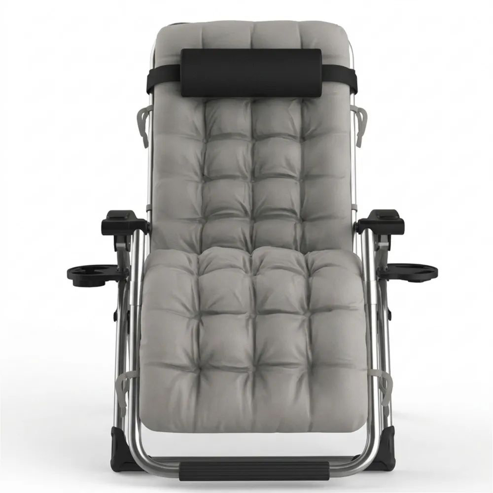 Verstellbarer Relax-Liegestuhl mit Kissen für Garten und Terrasse