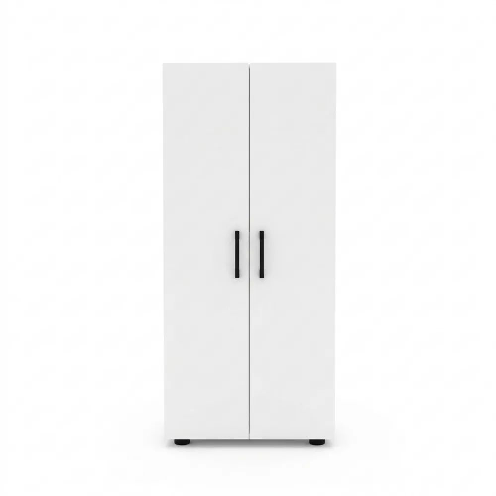 Moderner Mehrzweckschrank mit Türen und Ablagefächern, Weiß