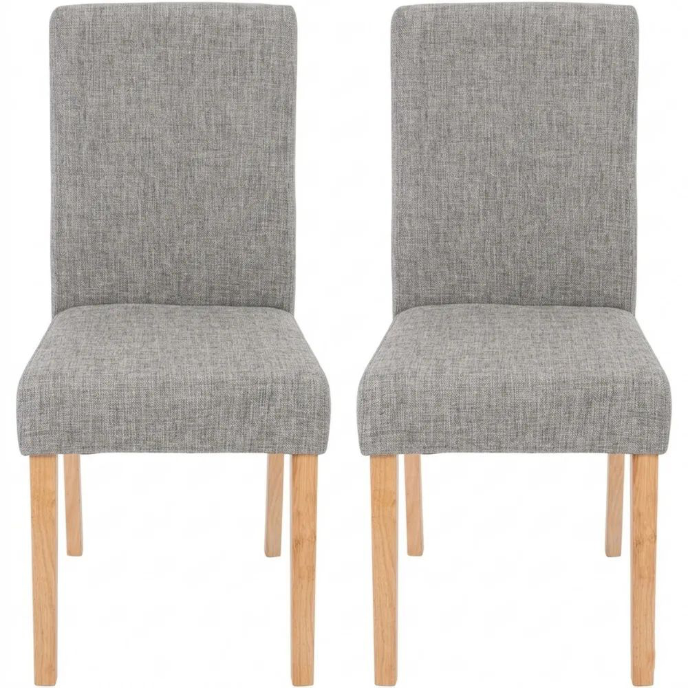 Esszimmerstühle Set aus Textil in Grau mit Hellen Beinen