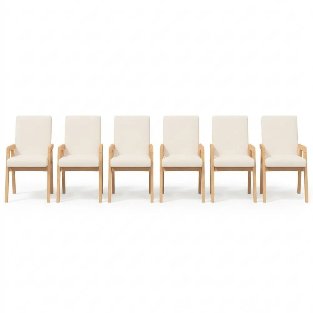 Massivholz Esszimmerstühle mit Kissen, 2er Set