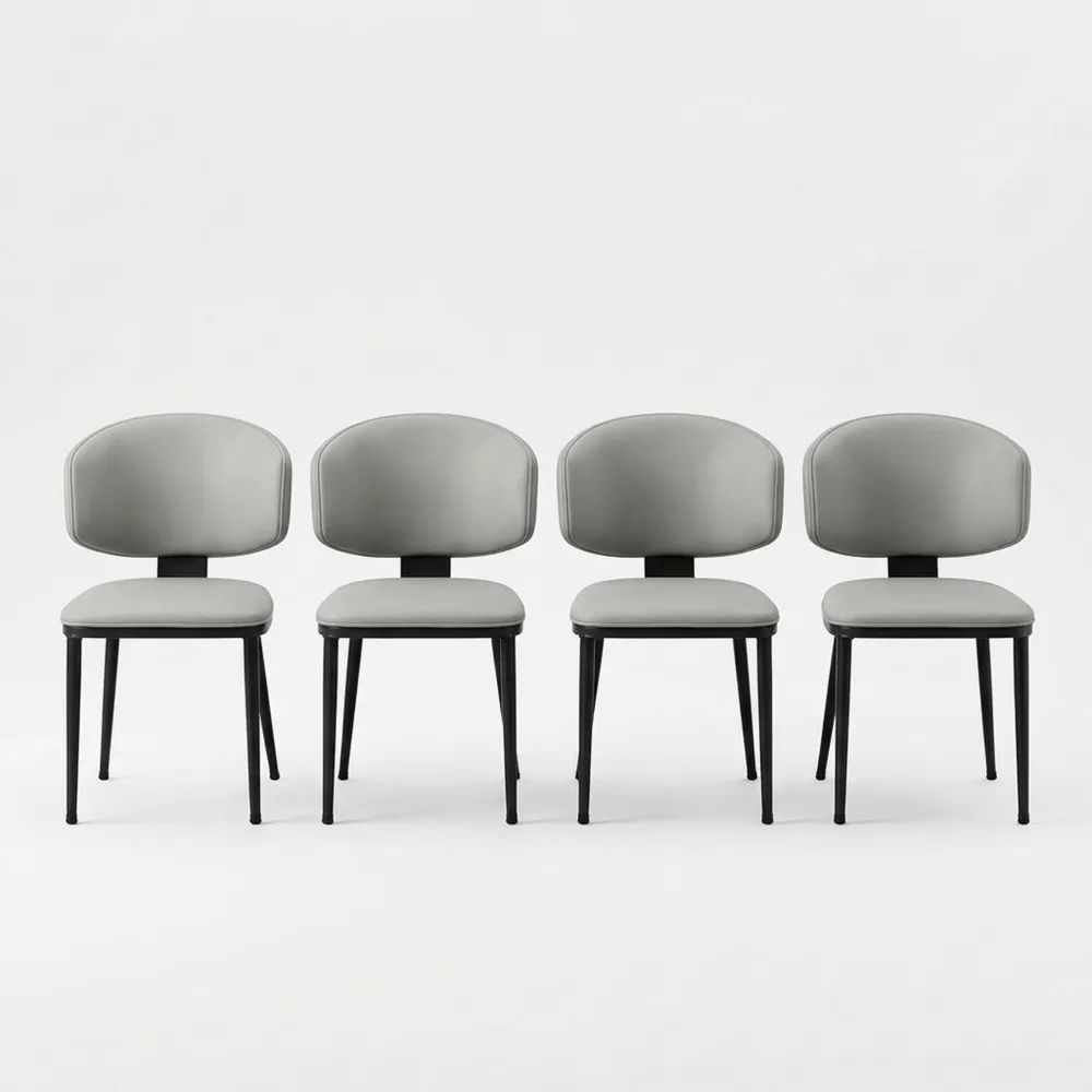 2er-Set Polsterstühle mit Samtsitz und Rückenlehne, passend für Wohnzimmer und Küche, stabile Metallbeine, cremefarben