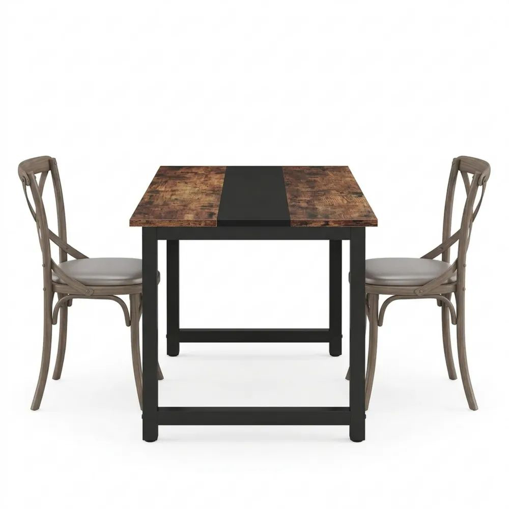 Rechteckiger Esstisch für Esszimmer, 4-6 Personen, rustikales Design