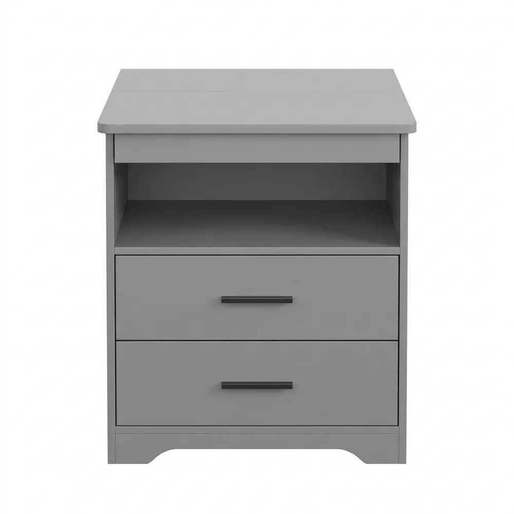 Moderner LED-Nachttisch mit Stauraum und Ladestation