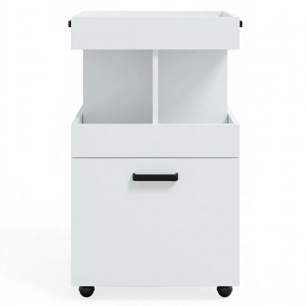 Rollbarer Küchenschrank mit Minibar, Weiß, 50 x 89 cm