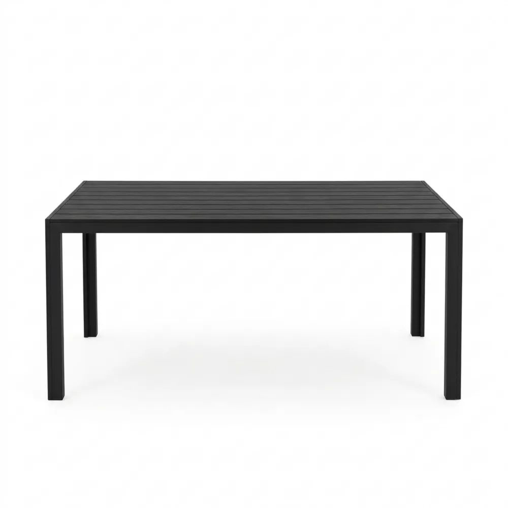 Wetterfester Gartentisch aus Aluminium mit WPC-Tischplatte