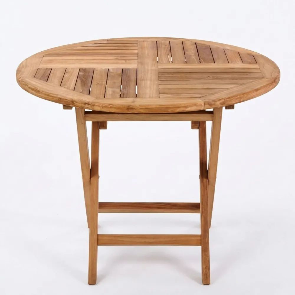 Runder Gartentisch aus Teakholz, klappbar, Ø100cm