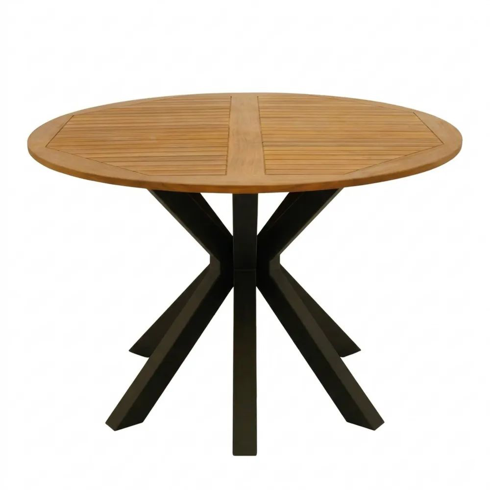 Runder Gartentisch 130cm mit Metall und Akazienholz