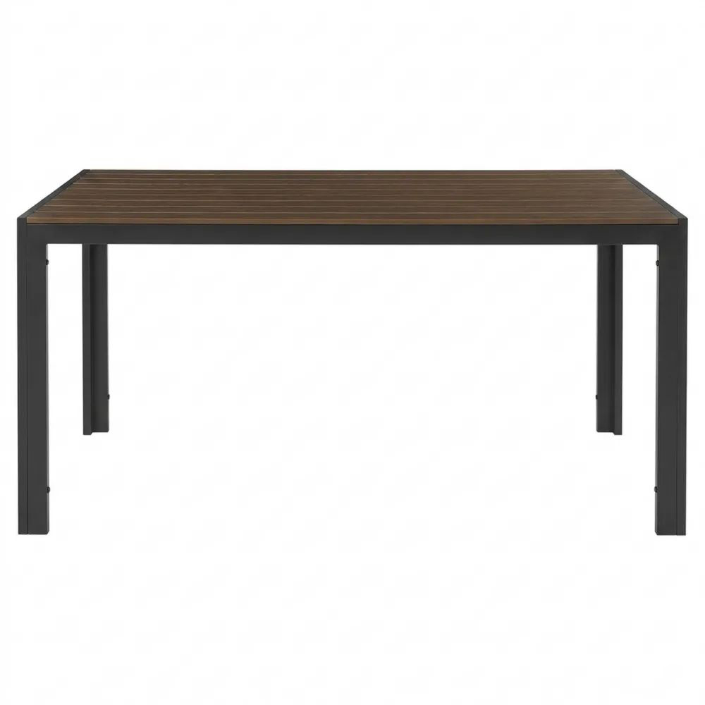 Großer wetterfester Gartentisch aus Aluminium in Dunkelbraun