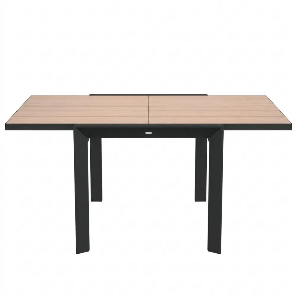 Ausziehbarer Aluminium-Gartentisch für 6 Personen, wetterfest und rutschfest, ideal für Terrasse und Balkon