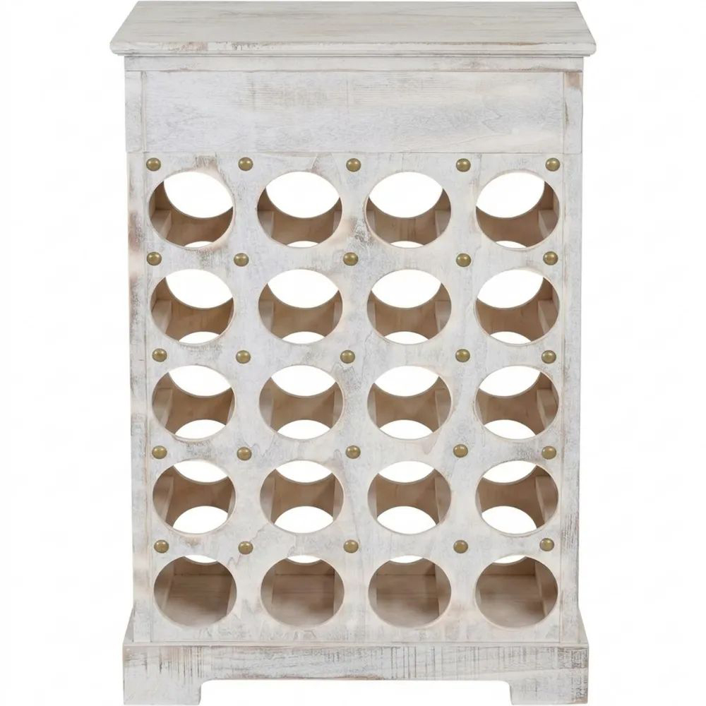 Rustikales Weinregal mit Schublade für 20 Flaschen im Vintage-Stil