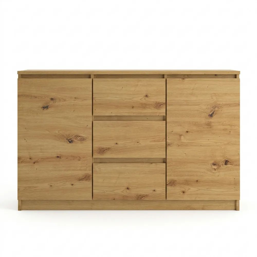 Kommode mit 3 Schubladen und 2 Türen, 120 cm Breite, 75 cm Höhe