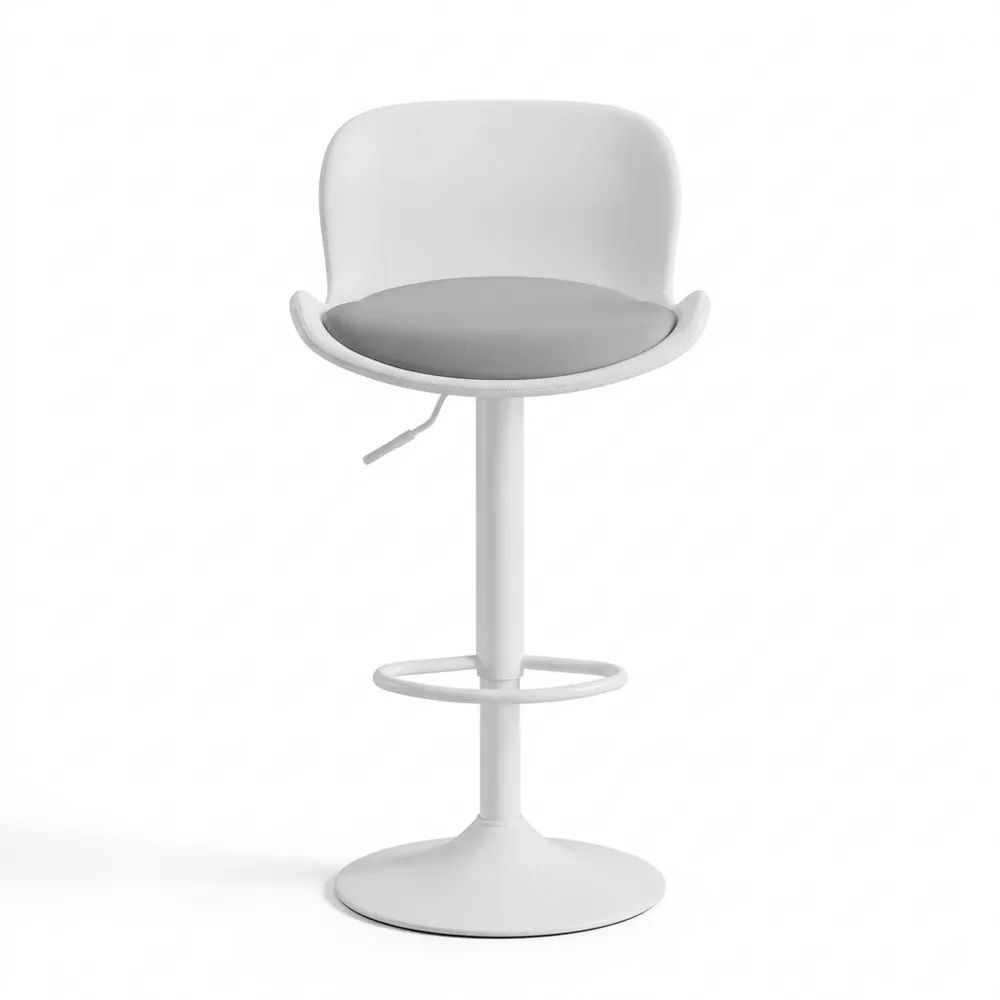 Höhenverstellbare Barhocker mit Rückenlehne, 3er Set, PU-Leder, für Esszimmer und Kücheninsel