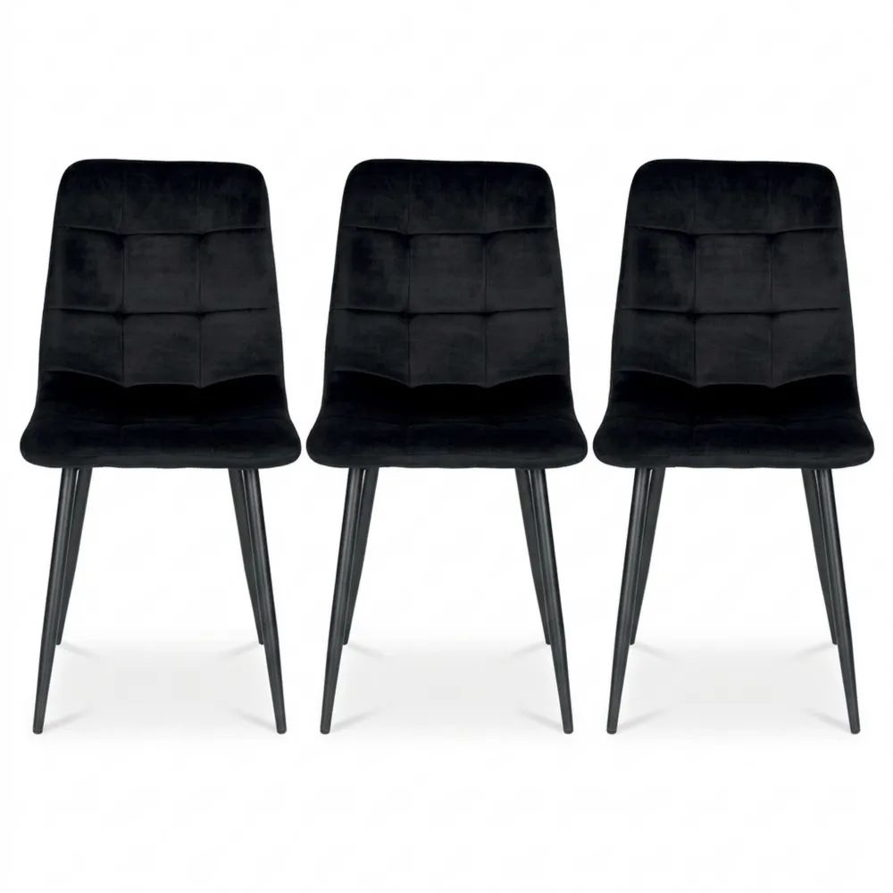 Samt Esszimmerstühle Set mit verstellbaren Metallfüßen