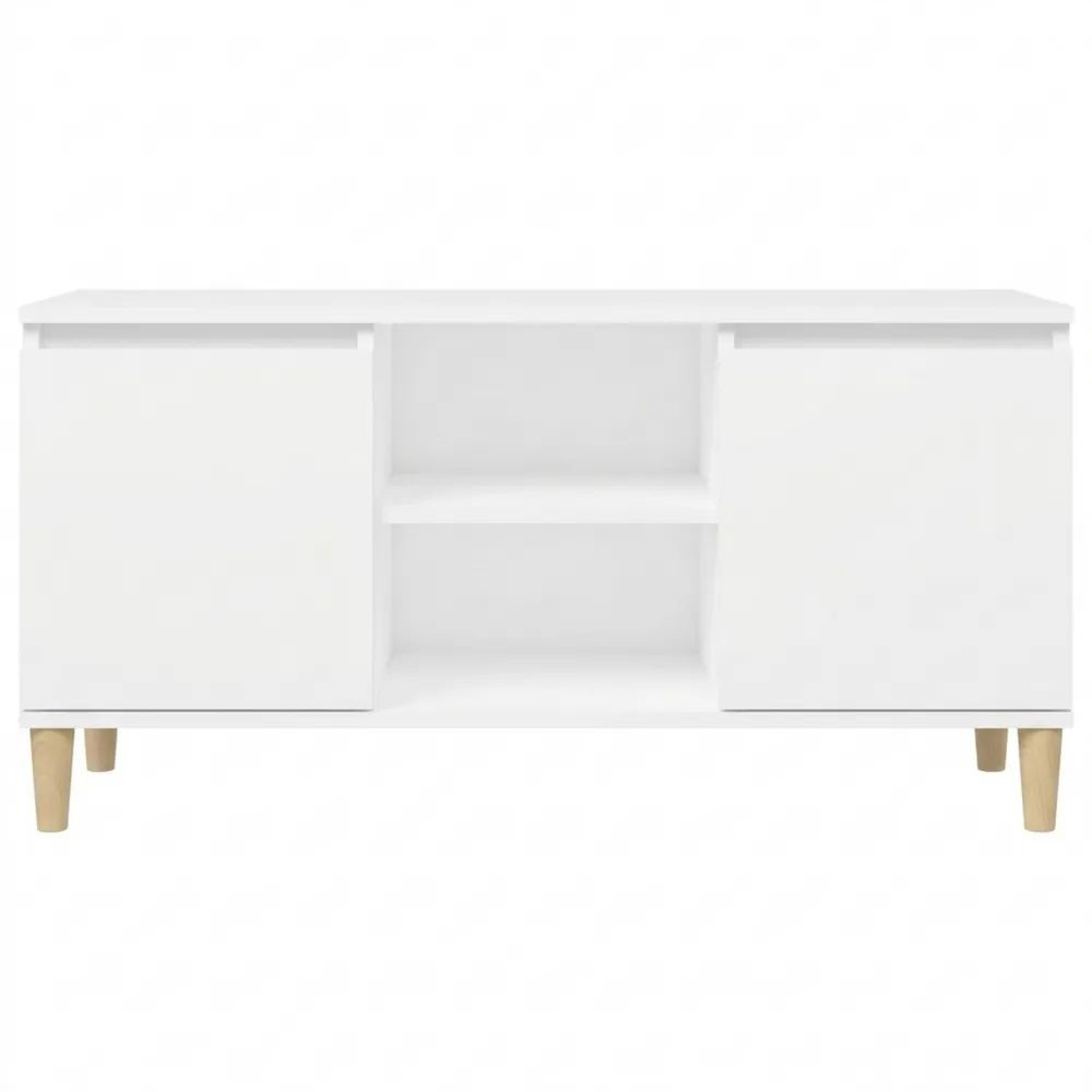 Moderner TV-Tisch mit Schubladen und Stauraum, Weiß