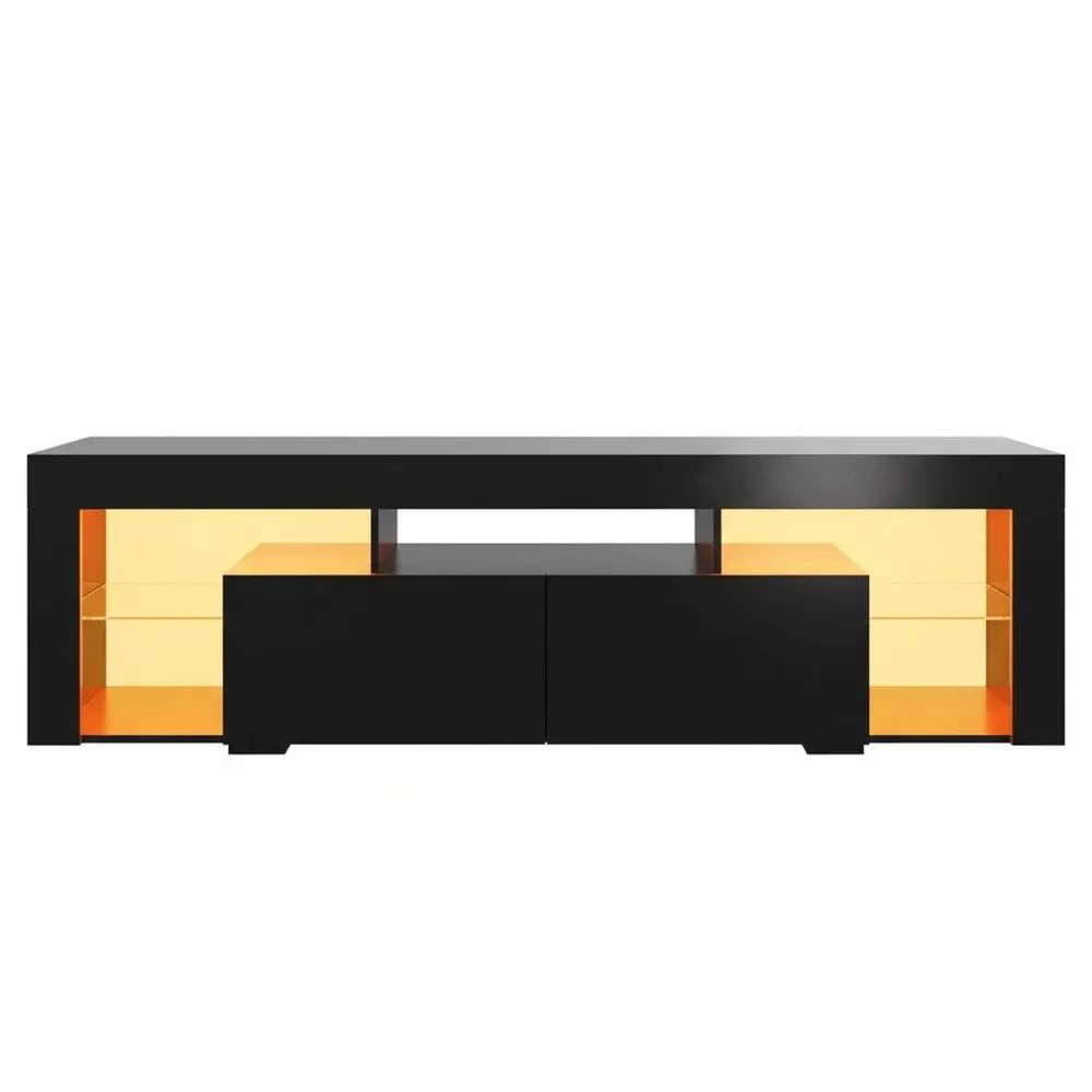 TV-Kommode mit LED-Beleuchtung und Schubladen, geeignet für 70-Zoll-Fernseher