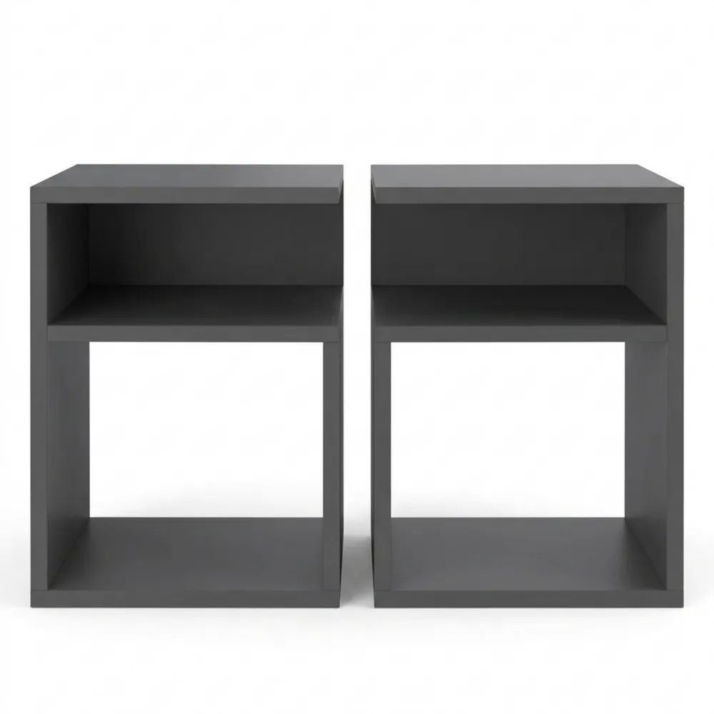 Moderner Nachttisch ohne Schubladen für Schlafzimmer und Wohnzimmer, grauer Beistelltisch
