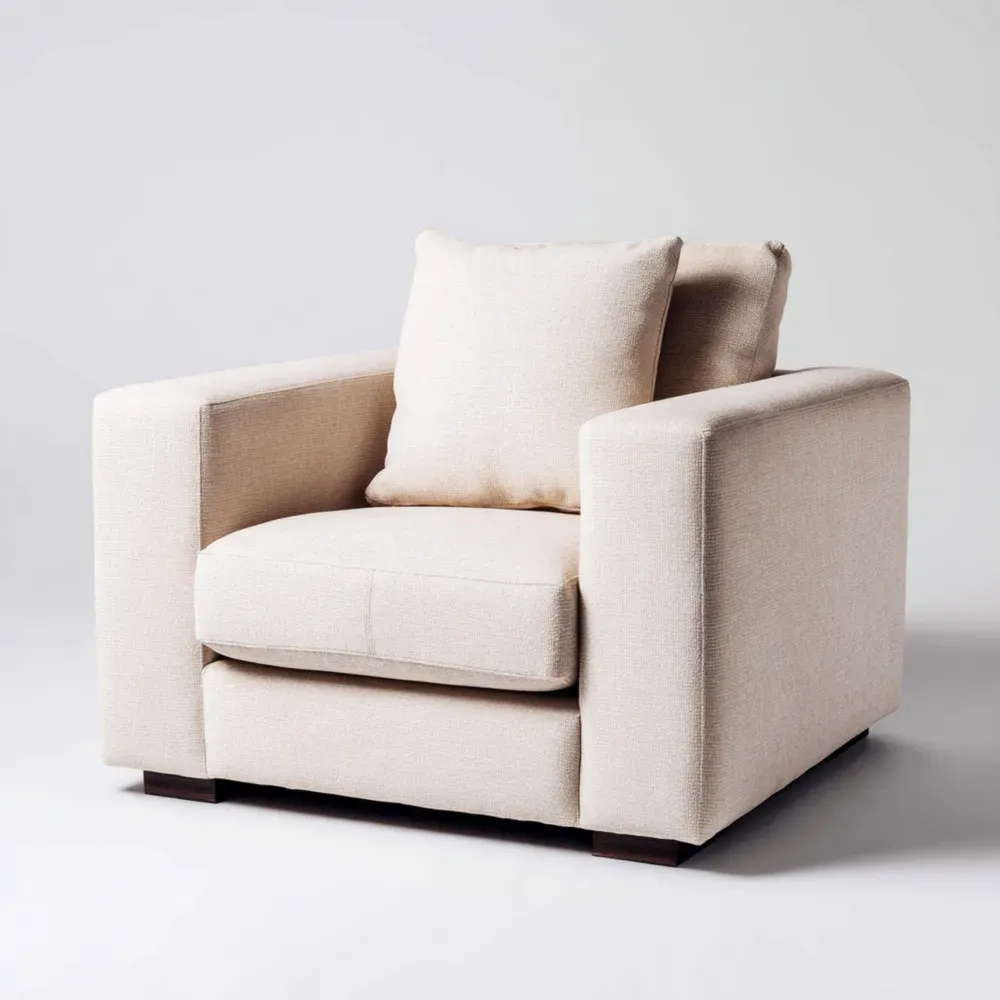 Sessel Leinen 85x85x75 cm - Creme