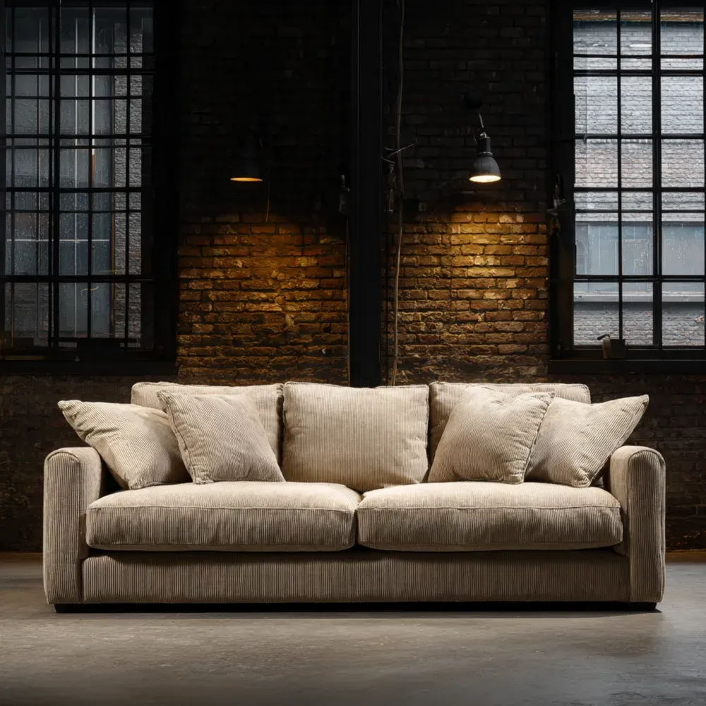 3-Sitzer Sofa Cord Beige