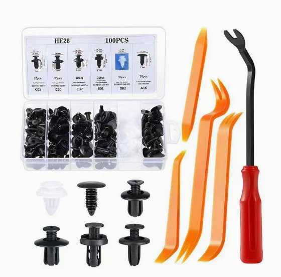 🚗Car Plastic Rivet Clips Kit With Fastener Remover Tool