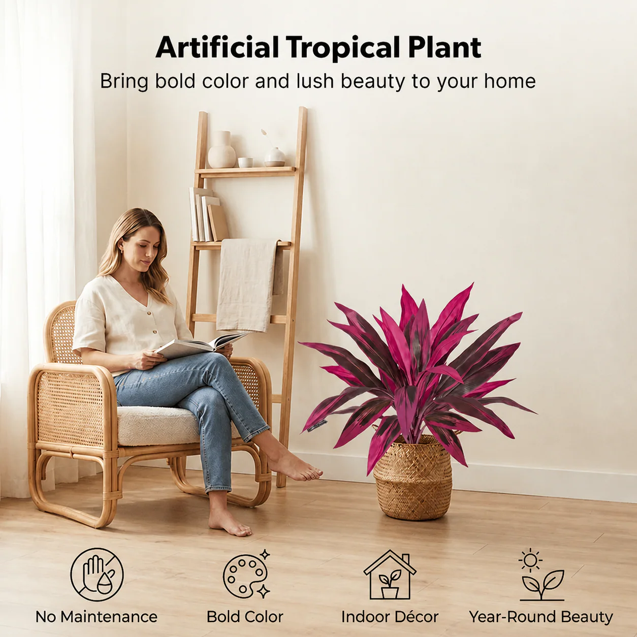 🎁Last Day 60% OFF - Artificial Boston Fern & Dragon's Blood Tree Plants
