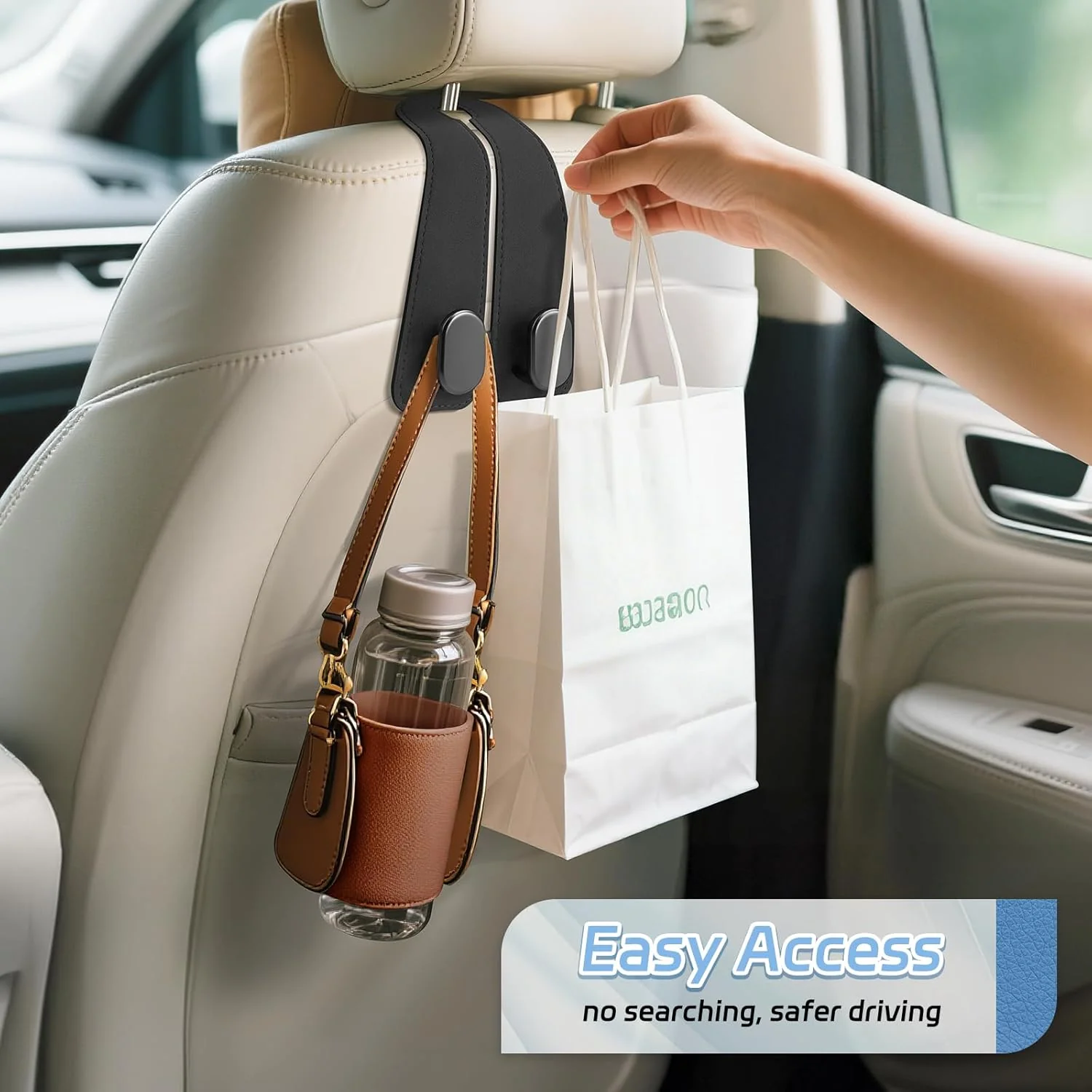 🚗Car Seat Headrest Hook | Vegan Leather Hooks