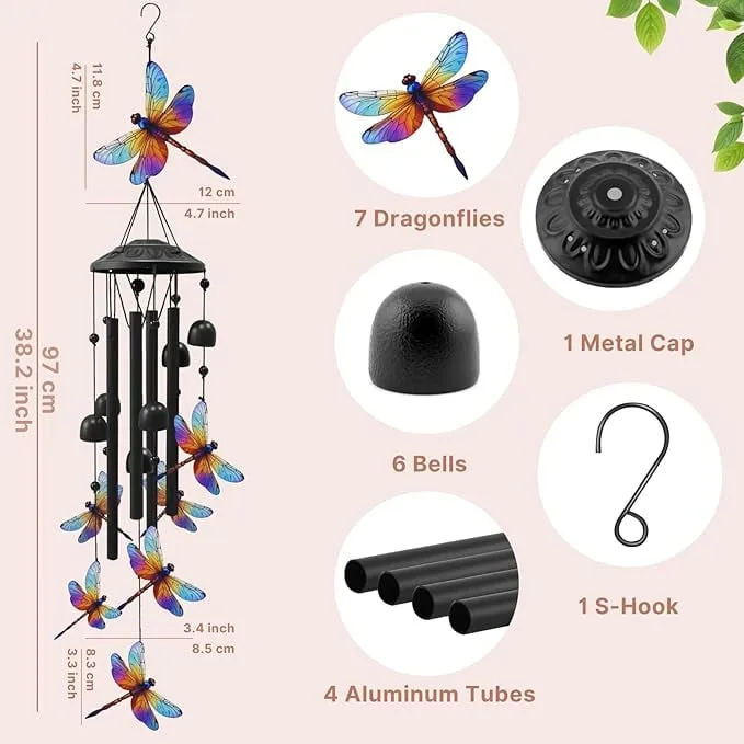 🔥Last Day 60% OFF🔥-🐦Vintage Colorful Hummingbird Wind Chime with Metal Tubes and Bells