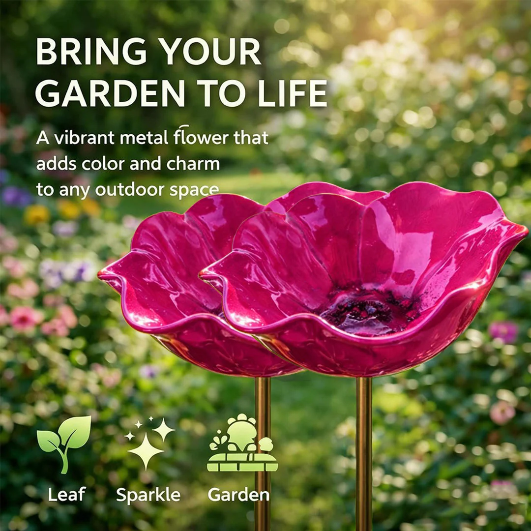 🎁2026 Mother's Day Gifts 50% Off--🎁 Handmade Metal Flower Garden Stake🐦