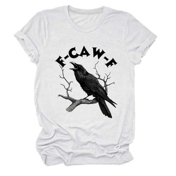 Witchy Raven T-shirt Bold Crow Design F-CAW-F Dark Humour Soft Cotton