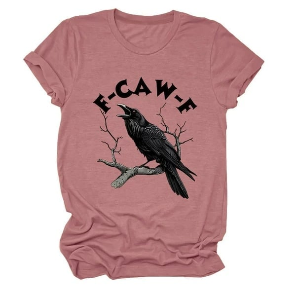 Witchy Raven T-shirt Bold Crow Design F-CAW-F Dark Humour Soft Cotton