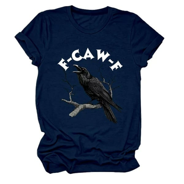 Witchy Raven T-shirt Bold Crow Design F-CAW-F Dark Humour Soft Cotton