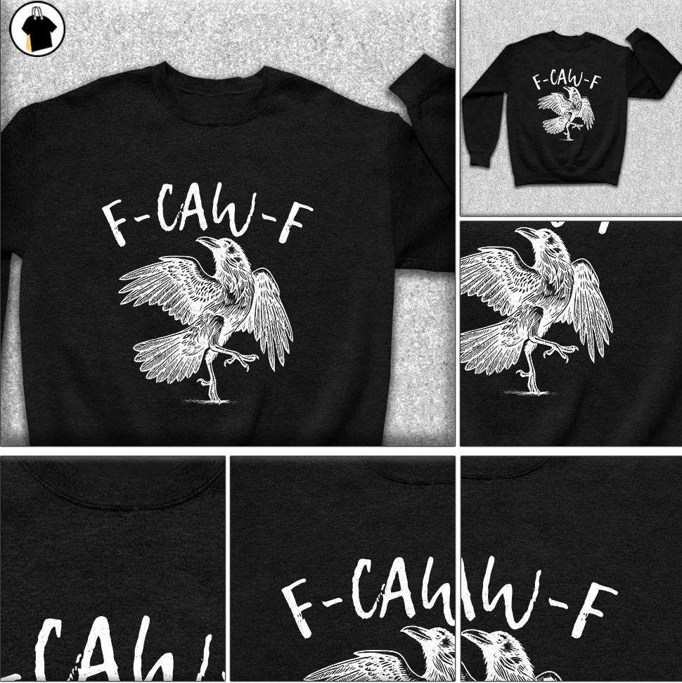 Witchy Raven T-shirt Bold Crow Design F-CAW-F Dark Humour Soft Cotton