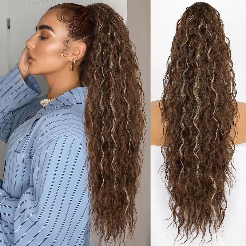 Ponytail Extension Claw 30" Curly Pony Tail Clip in Hair Extensions for Women and Girls