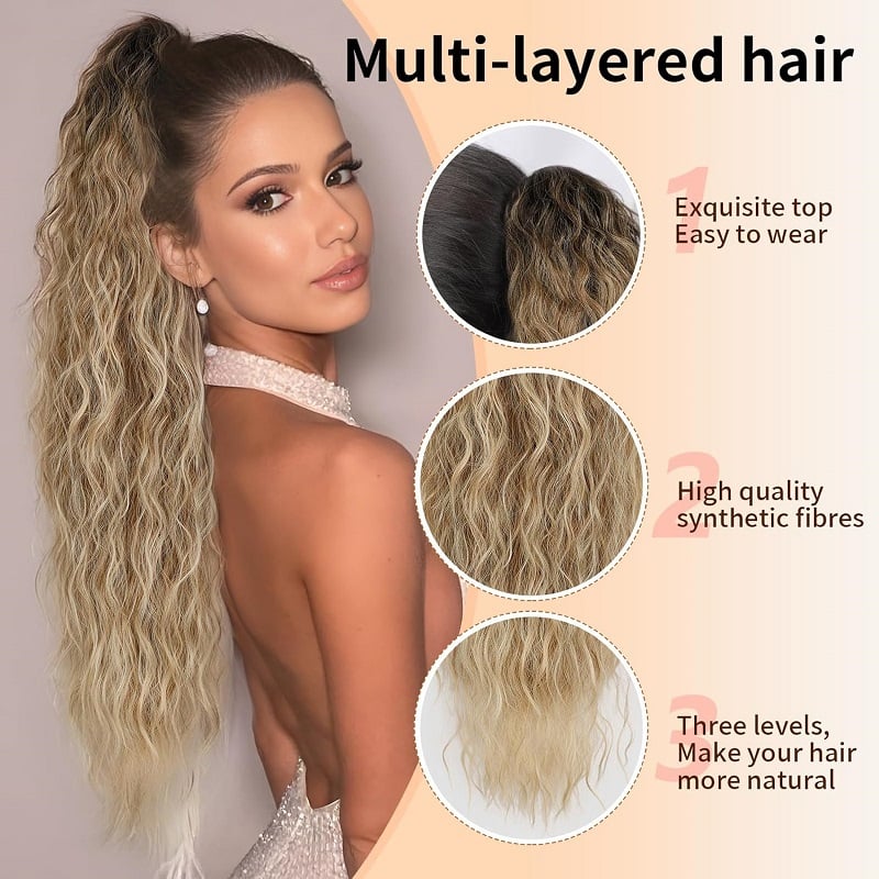 Ponytail Extension Claw 30" Curly Pony Tail Clip in Hair Extensions for Women and Girls