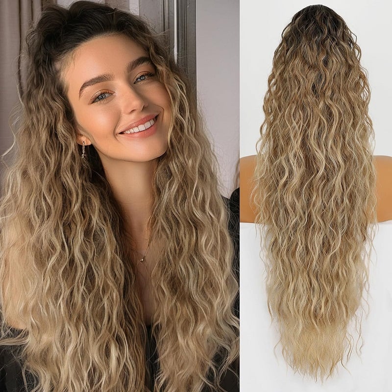 Ponytail Extension Claw 30" Curly Pony Tail Clip in Hair Extensions for Women and Girls