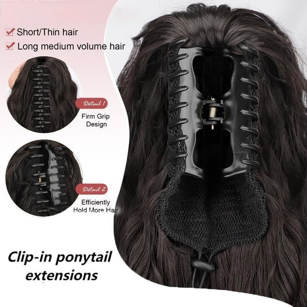 Ponytail Extension Claw 30" Curly Pony Tail Clip in Hair Extensions for Women and Girls