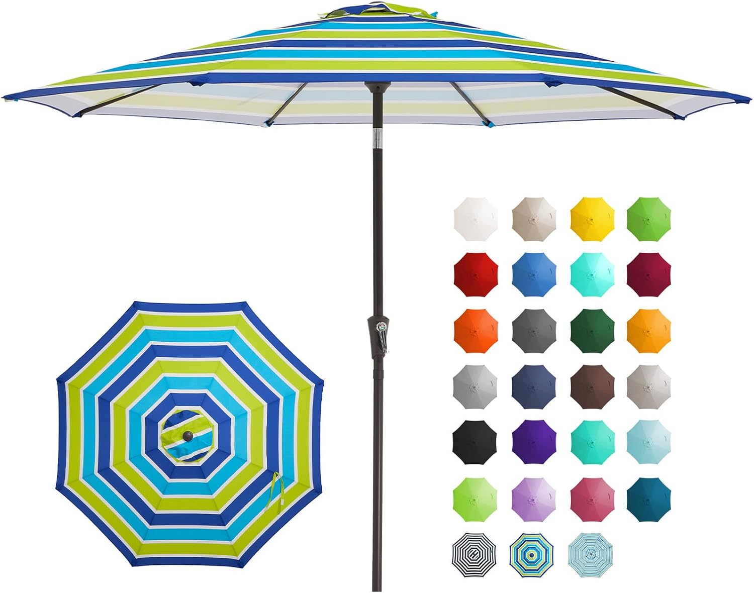 🎉Only Today Buy 1, Get 1 50% OFF💥 15 ft Rectangle Patio Umbrella with Solar Lights and Base Included