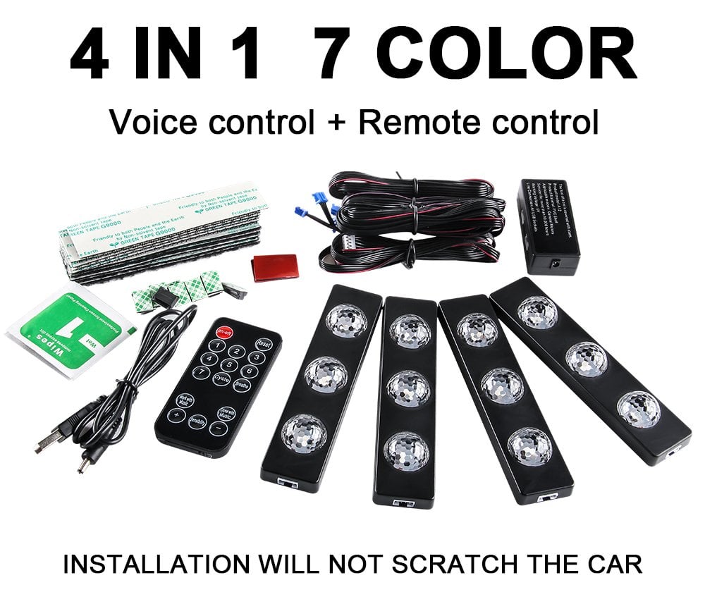Car Interior Ambient Lights- (Contains 4 light bars)