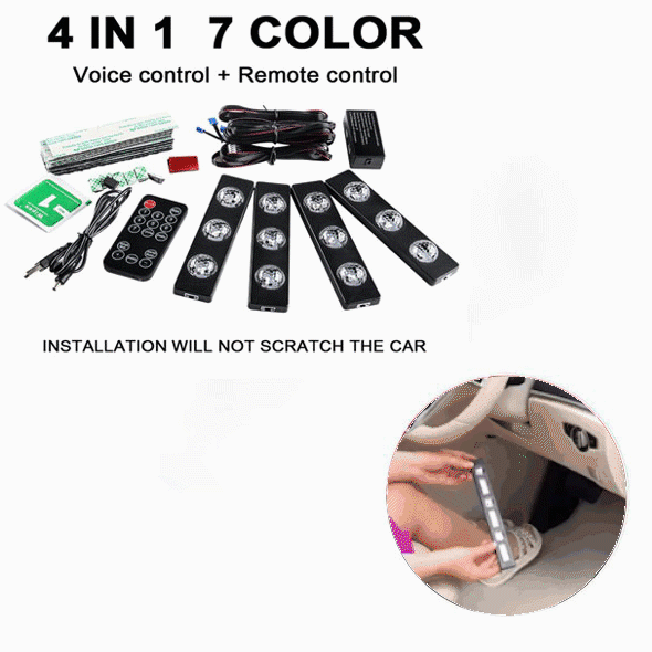 Car Interior Ambient Lights- (Contains 4 light bars)