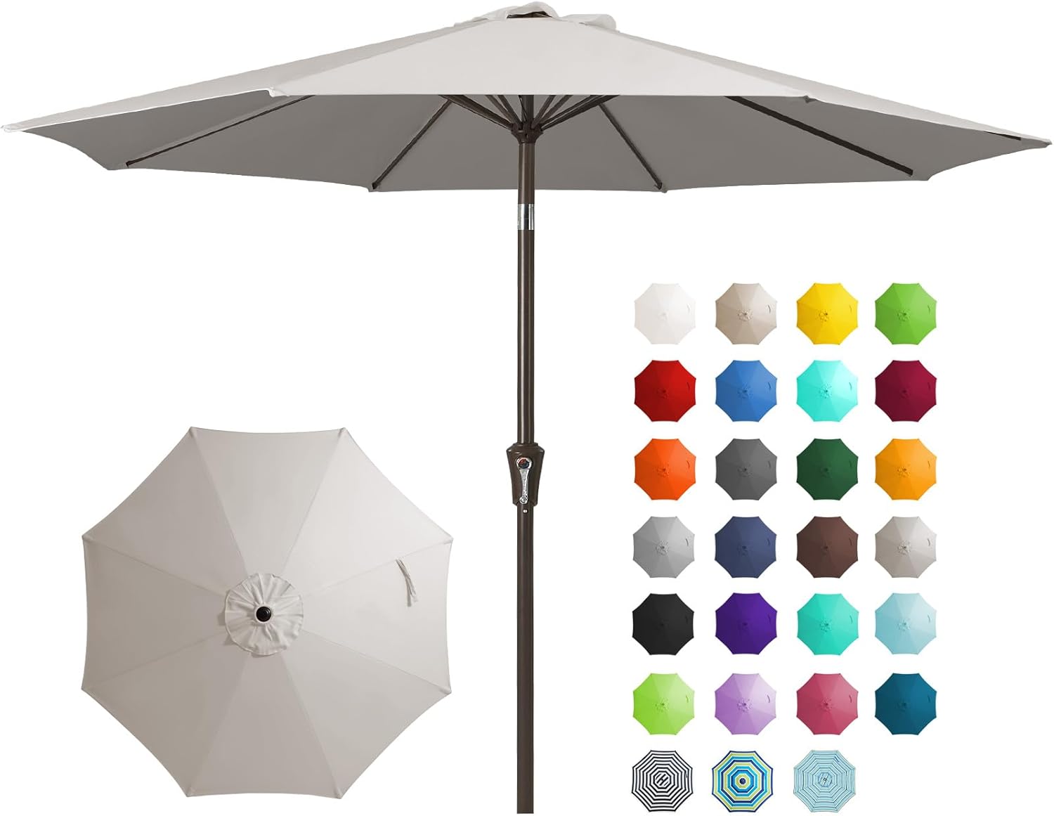 🎉Only Today Buy 1, Get 1 50% OFF💥 15 ft Rectangle Patio Umbrella with Solar Lights and Base Included