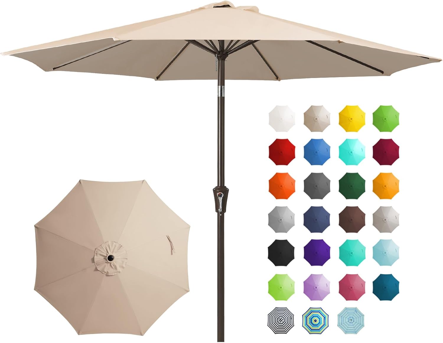 🎉Only Today Buy 1, Get 1 50% OFF💥 15 ft Rectangle Patio Umbrella with Solar Lights and Base Included