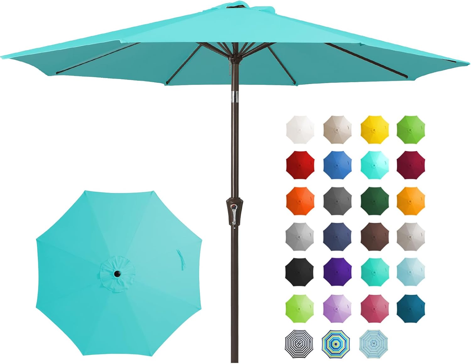 🎉Only Today Buy 1, Get 1 50% OFF💥 15 ft Rectangle Patio Umbrella with Solar Lights and Base Included
